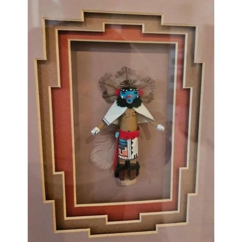 Ross & Cleo Wersonick Navajo Native American Sand Art Kachina Dolls Shadow Box - Picture 6 of 12